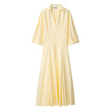 Summer Collar Shirt Windwear Solid Dress Dress