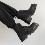 Zingj / Winter 2023 Thick Bottom Martin Boots Male Carbon Black Trend Plus Velvet Derby Shoes British Locomotive Short Boots
