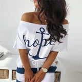 Off Shoulder T-shirt Long Skirt Set Women Summer Skew Neck Tops Drawstring Pocket Skirt 2 Pieces Sets Female Dresses