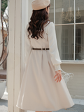 Fashion Sleeeveless Sweet Midi Dresses for Women 2023 Autumn Winter Casual Sundress With Belt Vintage Female