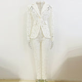 New Star Fashion Water-Soluble Lace Suit Small Foot Trousers Set Two
