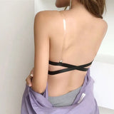 Tube Top Women Strapless Bra Adjusted Large Size No Wire Thin Sexy Underwear Push Up Breathable