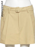 Belted Cargo Mini Skirt Y2k Clothes Khaki Black Summer Cute Sexy Skirts Womens 2022 Fashion Bottom