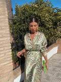 Print Long Sleeve Top Midi Skirt Sets For Women Elegant Lapel Single Breasted Blouse Suit Spring Elegant Lady
