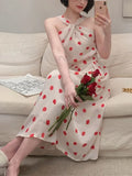 Summer Women One Piece New Elegant Party Lady Solid Halter Midi Dress Vestidos Femme Bodycon