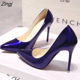 New Fashion High Heels Women Pumps Thin Heel Classic White Red Nede Beige Sexy Prom Wedding Shoes Blue Red