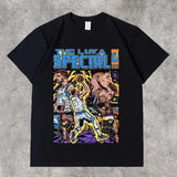 Men's T-Shirt 2024 Basketball Shirt Sports Style Short-Sleeved Cotton Print Loose T-Shirt Street Hip-Hop Blouse Short