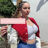 2021 Patchwork Crop Jacket Varsity Women Autumn Winter Casual Oversized Fashion Baseball