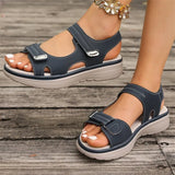 New Summer Women's Shoes Large-Size Thick-Sed Casual Sandals With Magic Stickers Women's