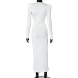 Pleated Tassel Long Sleeve Maxi Dress- Outfit