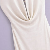 Spring Pleated Dress With Collar And Waist