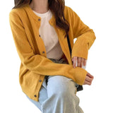 Zingj Autumn And Winter New Cashmere Knitted Cardigan Woman Loose Gentle Wind Outside Wearing Long-Sleeved Knitted Sweater Coat