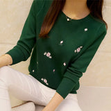 Sweater Women Embroidery Knitted Winter Women Sweater And Pullover Female Tricot Jersey Jumper Pull