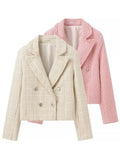 Tweed Buttoned Cropped Coat- Outfit