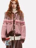 Pink Pattern Button Up Cardigan- Outfit