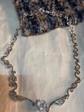 Angel Wing Rhinestone Heart Necklace- Outfit