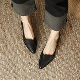 Zingj Heel Women's Shoes Spring 2023 New Thick Heel Soft Leather Shoes Soft Sole Four Seasons Shoes Simple Shallow Single