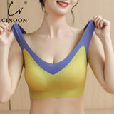 Bra For Women Seamless Latex Bra Push Up Bralette With Gathers Pad Brassiere Bra Wireless Female Intimate Comfortable
