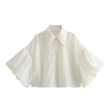 Street Style Retro Bubble Sleeve Shirt In Spring