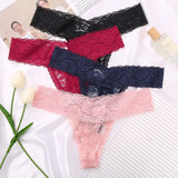 Lace Women's Thongs Floral G-String Temptation Low-waist Panty Transparent Hollow Out Underwear Female Erotic Panties