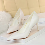 Zingj Korean Version Of Fashion Simple Women's Shoes Show Thin High Heels Fine Heel Super High Heel Shallow Mouth