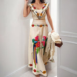Women's Clothing 2025 Spring New Ins Print Lotus Leaf Side Dress Half Dress Fashion