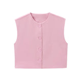 New Series Breasted Round-Neck Vest