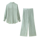 Spring Wrinkle Effect Shirt 8741128 Towel Trousers