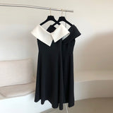 Zingj Chic Spring And Summer French Retro Small Fragrant Wind Temperament Big Lapel Sleeveless Dress Gentle Dress