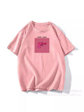 Ins Wind Printing T-Shirts For Women's Summer New Loose Round-Neck Cotton Short-Sleeved