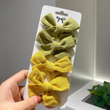 Pcs/set Cotton Linen Leopard Print Hair Bows With Clip For Girls Plaid Hair Clips Barrettes Hairpins Headwear Hair