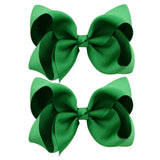 4'' Cute Solid Grosgrain Ribbon Bowknot Hair Clips For Girls Handmade Hairpins Barrettes Headwear Kids Hair