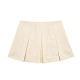 New Wide-Pleated Solid Color Fashionable Short Skirt