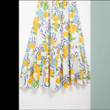 New Home Printed Breasted Flute Suspender Dress