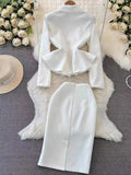 Suit Female Korean Version Socialite Temperament OL Professional Suit Jacket Two-Piece Set Of High Waist Hip Half