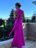 Red Satin Backless Bow Lace-up Long Dress Sexy Sleeveless Zipper Wrap Hip Bodycon Dresses 2024 Ladies Party Evening