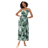 Zingj Women's Dress Station Summer Print Collection Waist Long Sling