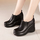 Women's Shoes With Velvet, Thick Soles, Waterproof Table, Deep Slope Heels, Simple, Fashionable Overshoes, High