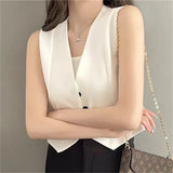 Zingj Vest Women's Vest Outside The New 2024 Autumn Jacket Slim Sleeveless Short Vest Jacket Horse