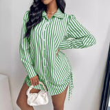 Zingj Hot Style Autumn Fashion Sexy On Both Sides Of The Rope Shirt Dress