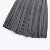 New Nylon Solid Color Pleated Casual Half Skirt