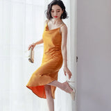 Summer Satin Dress 2022 Strapless Spaghetti Strap Long Backless Dresses Party Casual Basic Maxi Dress Women