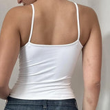 Girls Wind Lace Lace Splicing Bow Sexy Exposed Back Pure White Sling Vest 2024 New