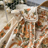 Fashion Spring Runway 2 Piece Sets For Women Turn Down Collar Floral Print Blouse And Shorts Suit Office Lady Outfits