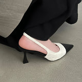 Zingj Summer New ~ Pointed Head Head Color Single Shoes Back Empty Word With High Heel Fine Heel Women's