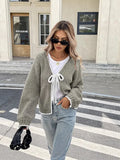 And Winter Sweater Women's New Knitted Shirt Loose Long-Sleeved Bow Tied With Cardigan Coat Top