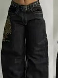Sales Of Black Printed Jeans, Vintage Jazz Dance Pants, Harajuku Cool