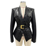 Early Autumn New Star Fashion Belt Repair Leather Jacket