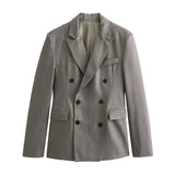 Double-Breasted Suit Jacket 2208425 Blended Straight Trousers 2202425
