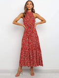Long Dress Polka Dot Casual Dresses Black Sexy Halter Strapless New 2022 Yellow Sundress Vacation Clothes For